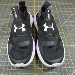 Under Armour Black and White Slip-On Sneakers